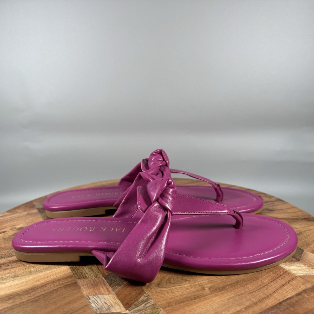 JACK ROGERS Women's Signature Flat Thong Sandal Purpleβ Size 7